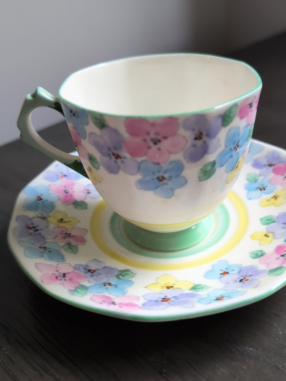 Tuscan China Teacup Saucer Pastel Floral Vintage English Tea Cup Cottagecore